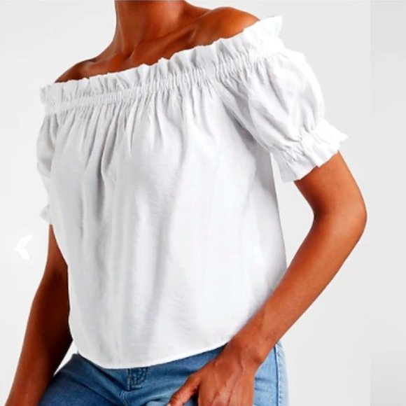 NWT Express XXS White off Shoulder top - Picture 1 of 3